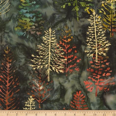 northwoods forest metallic batik fabric|Robert Kaufman .